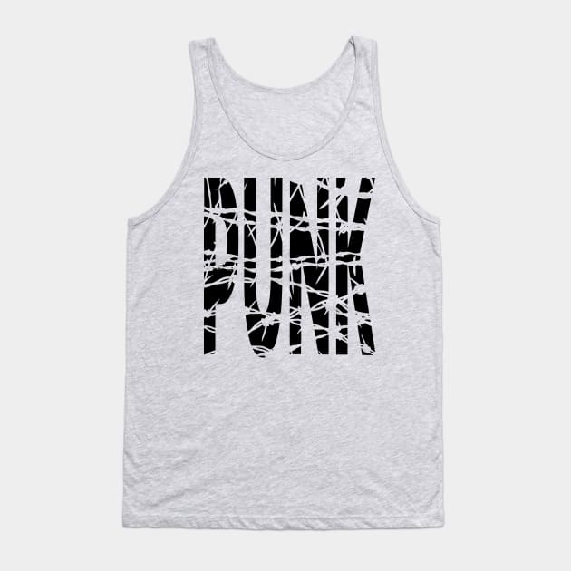 PUNK wire barbs black design Tank Top by PrintSoulDesigns